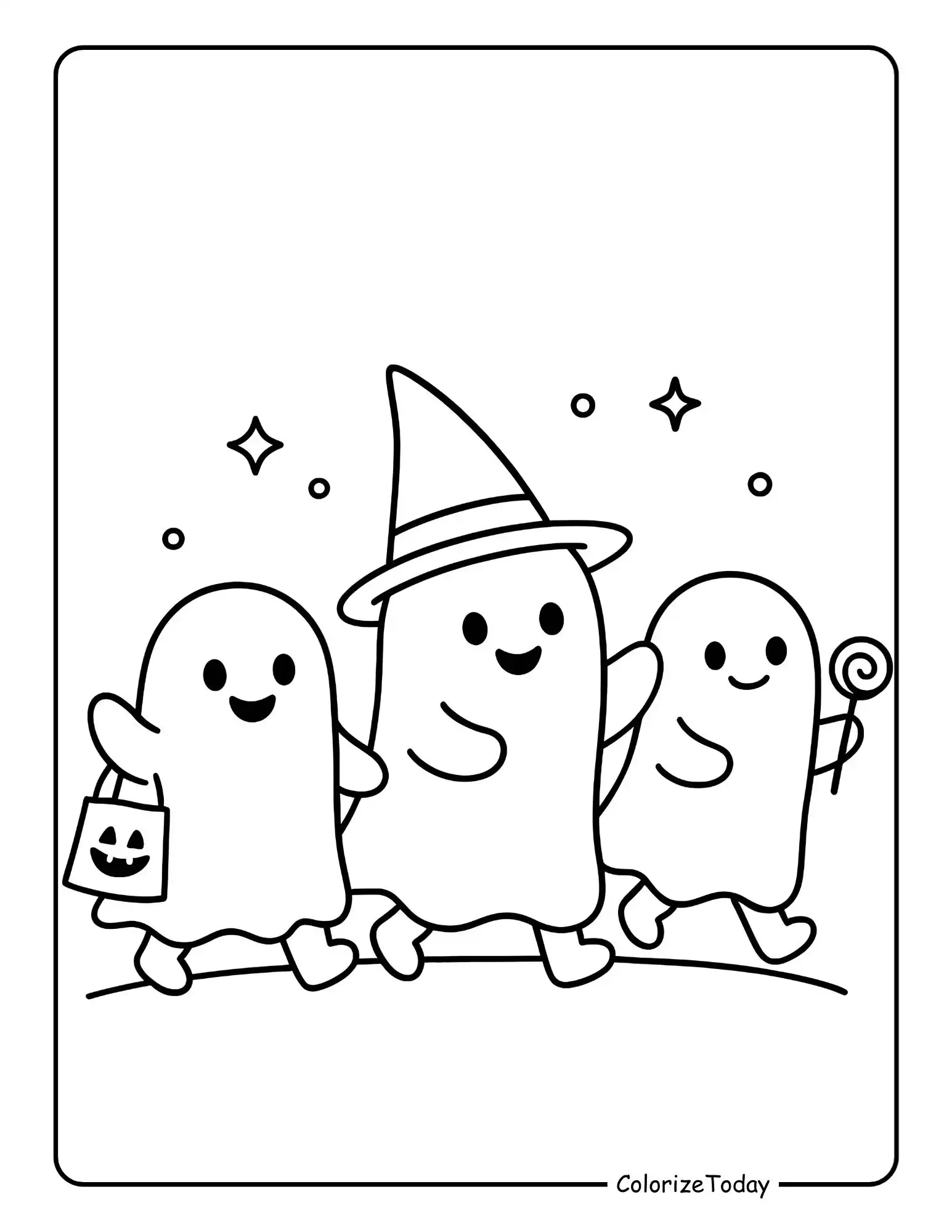 Spooky Halloween Coloring Page For Kids Free Download