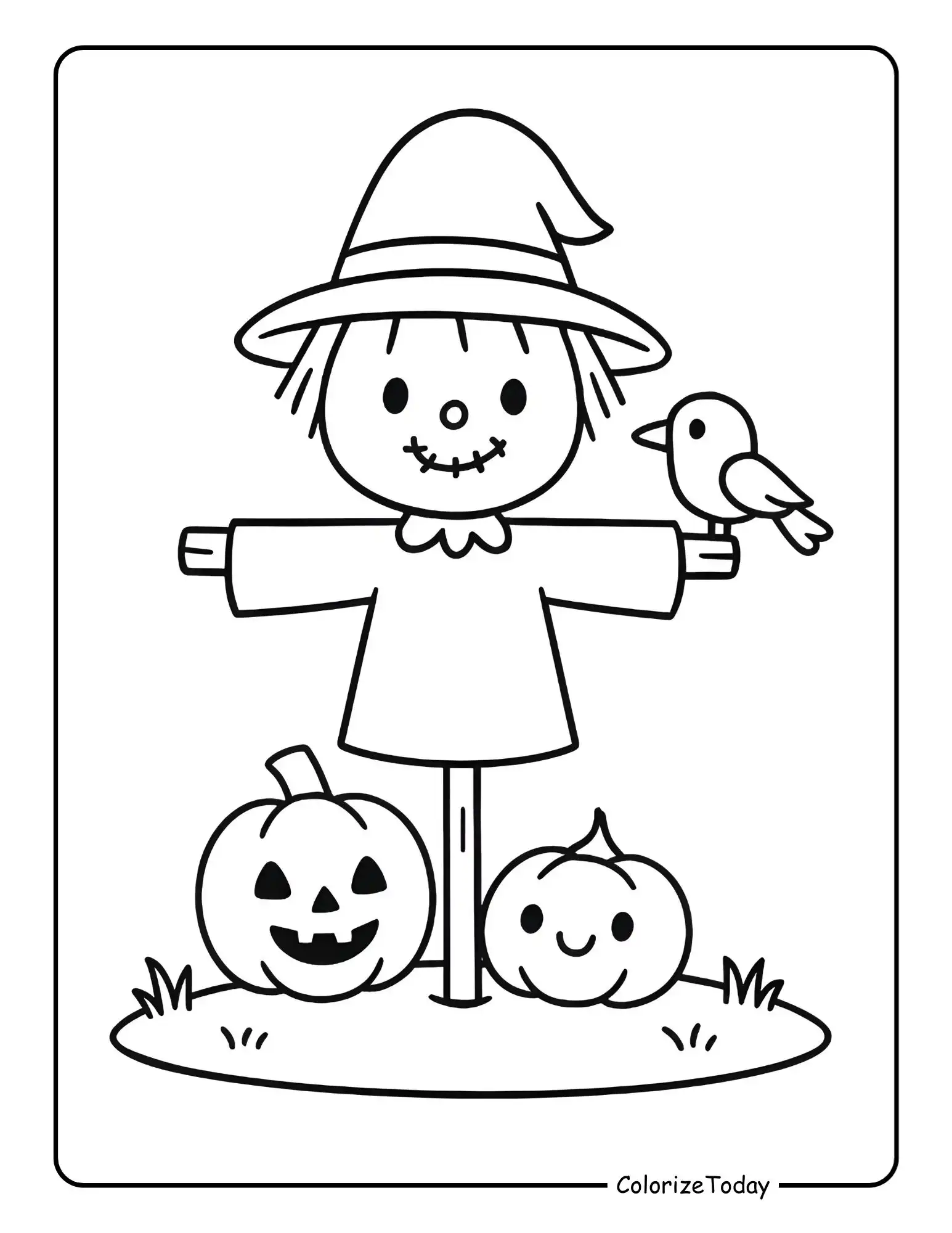 Spooky Halloween Coloring Page, Printable, Free Download
