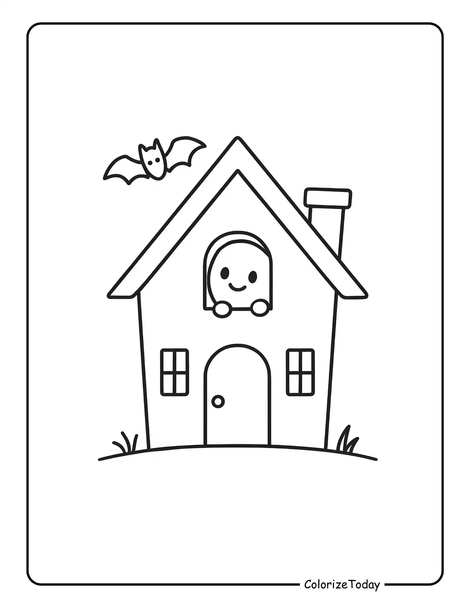 Haunted House Window Display Transform colored pages into spooky home