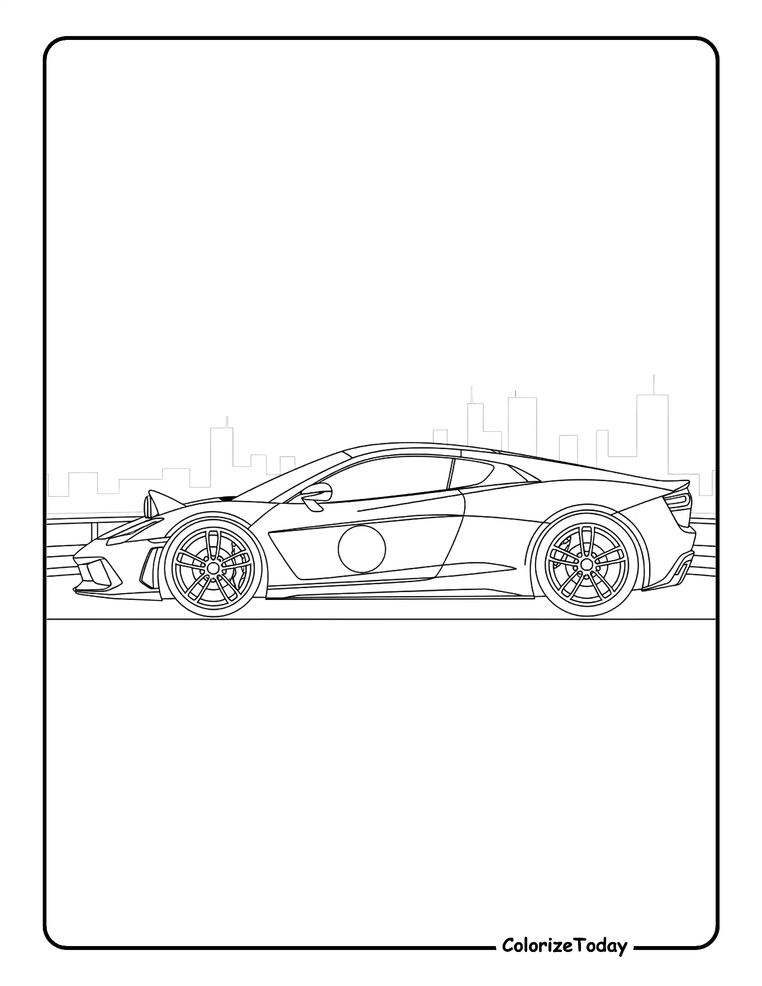 Speed Car Coloring Image