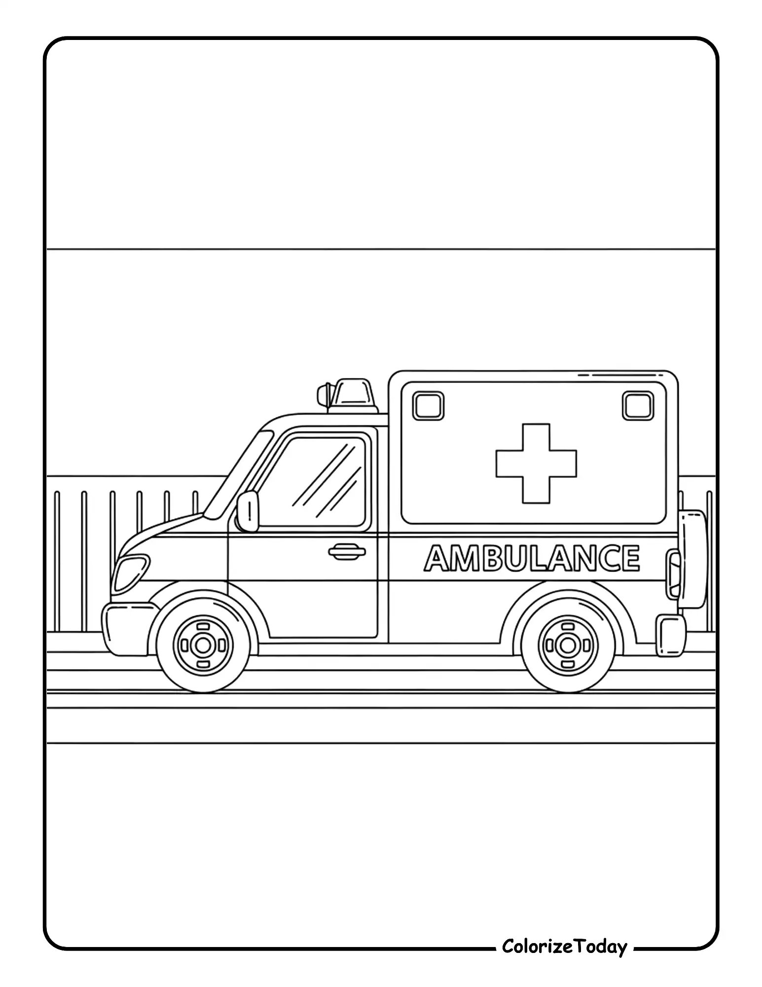 Ambulance Coloring Page