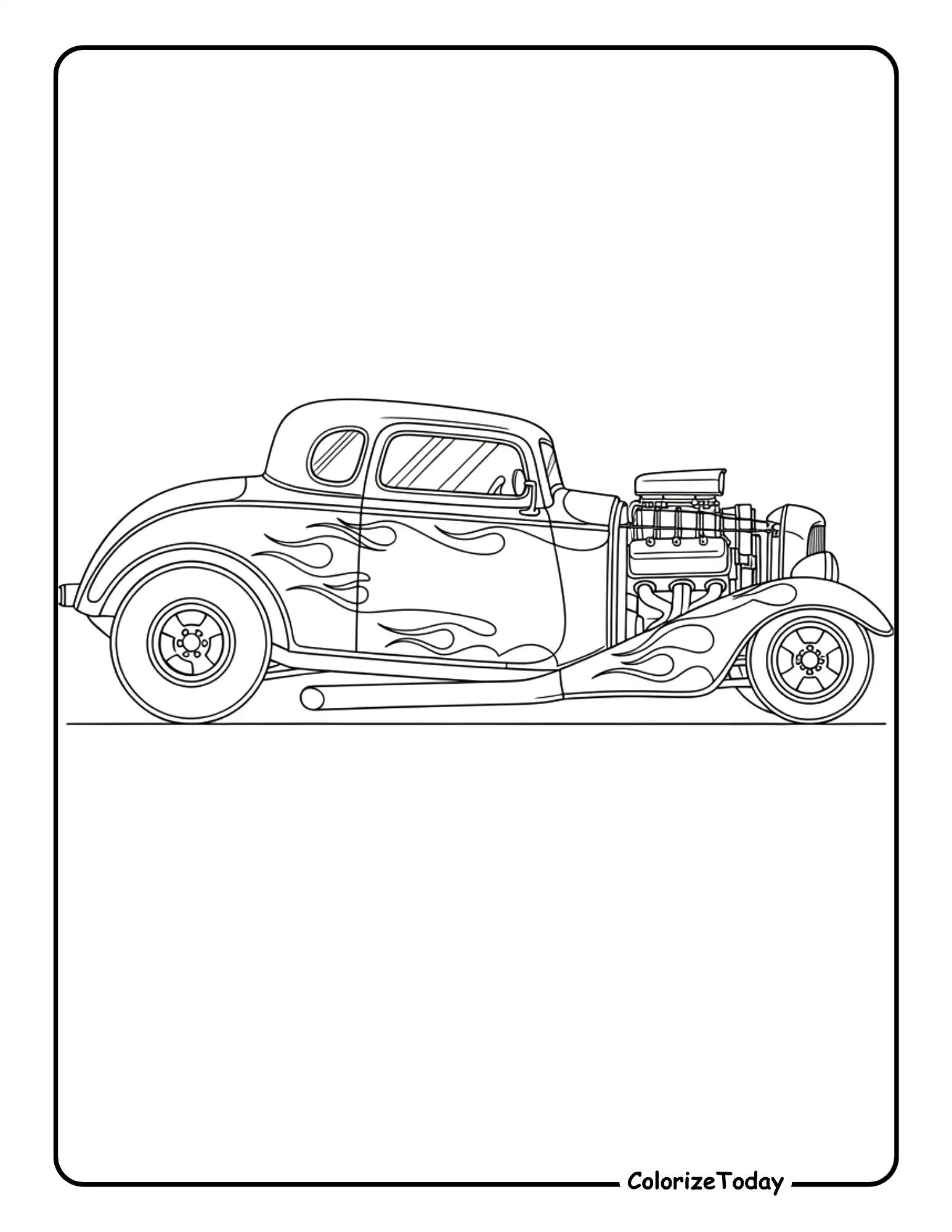 Vintage Car Coloring Page