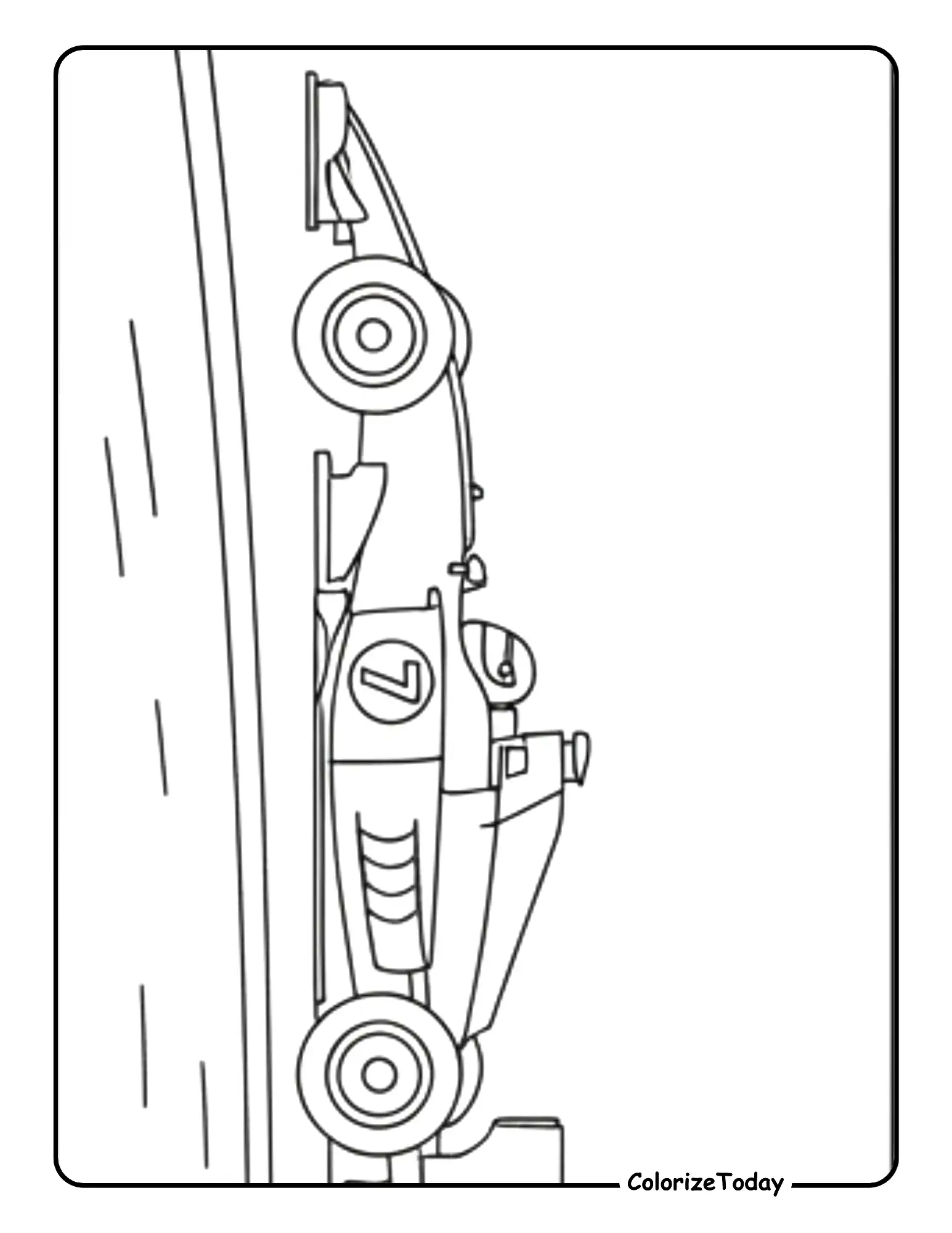 Formula Racing Car Coloring Page