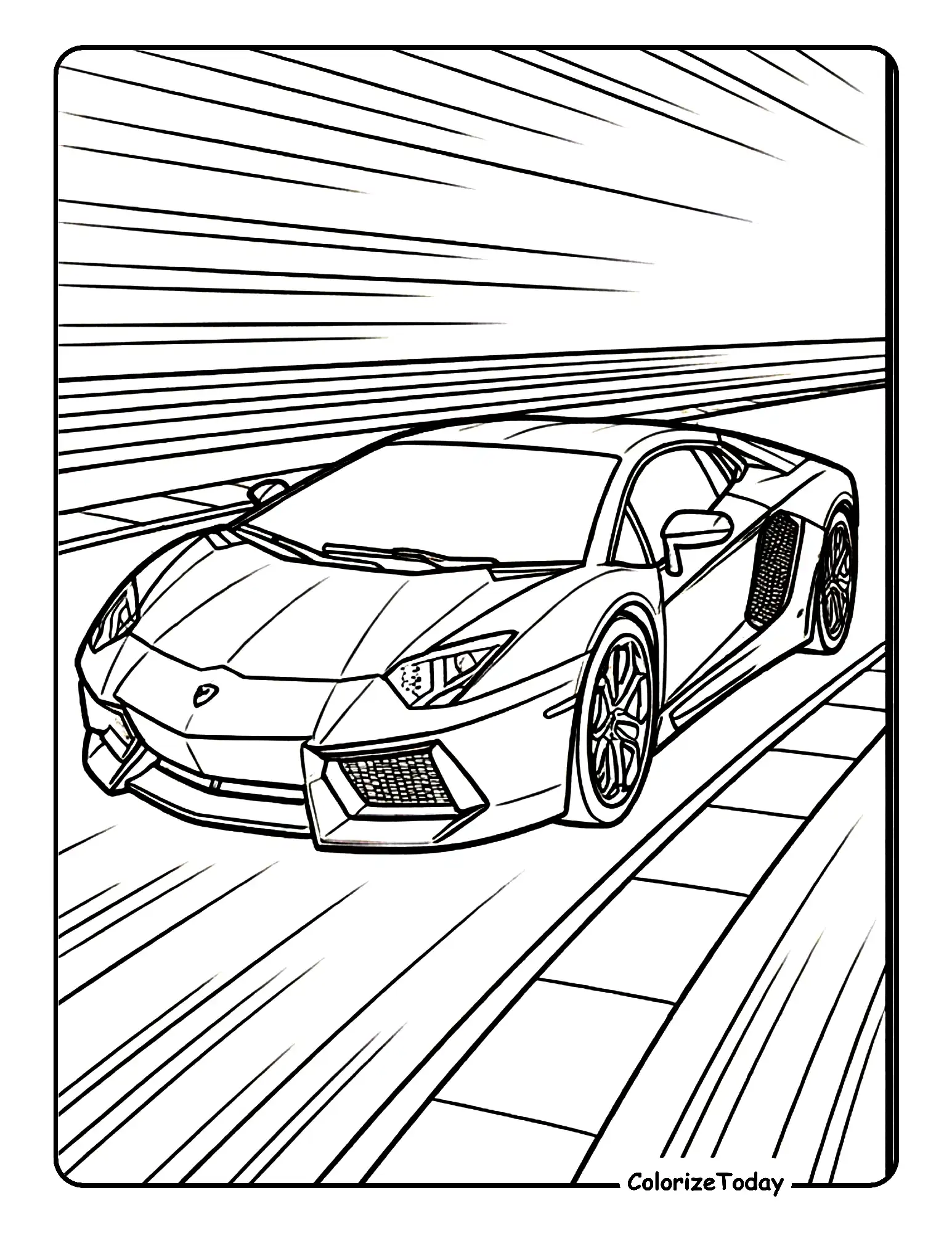 Speed Car Coloring Page