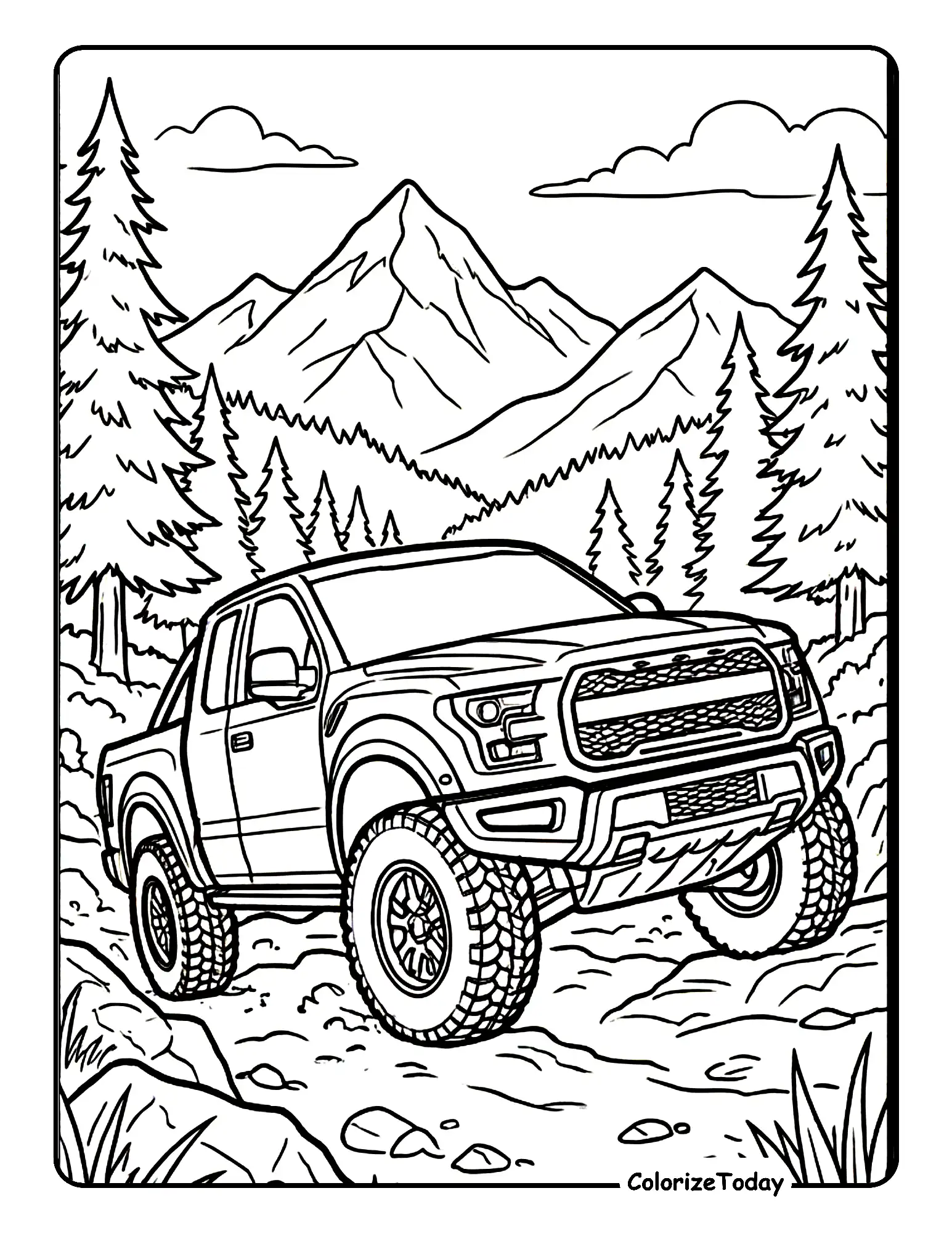 Off roading Car Coloring Pages