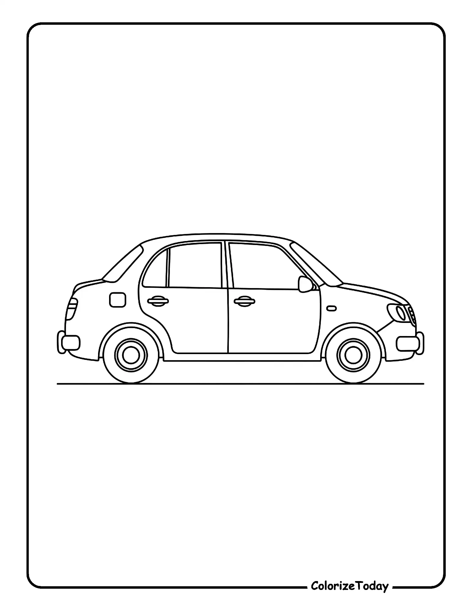 simple Car Coloring Page