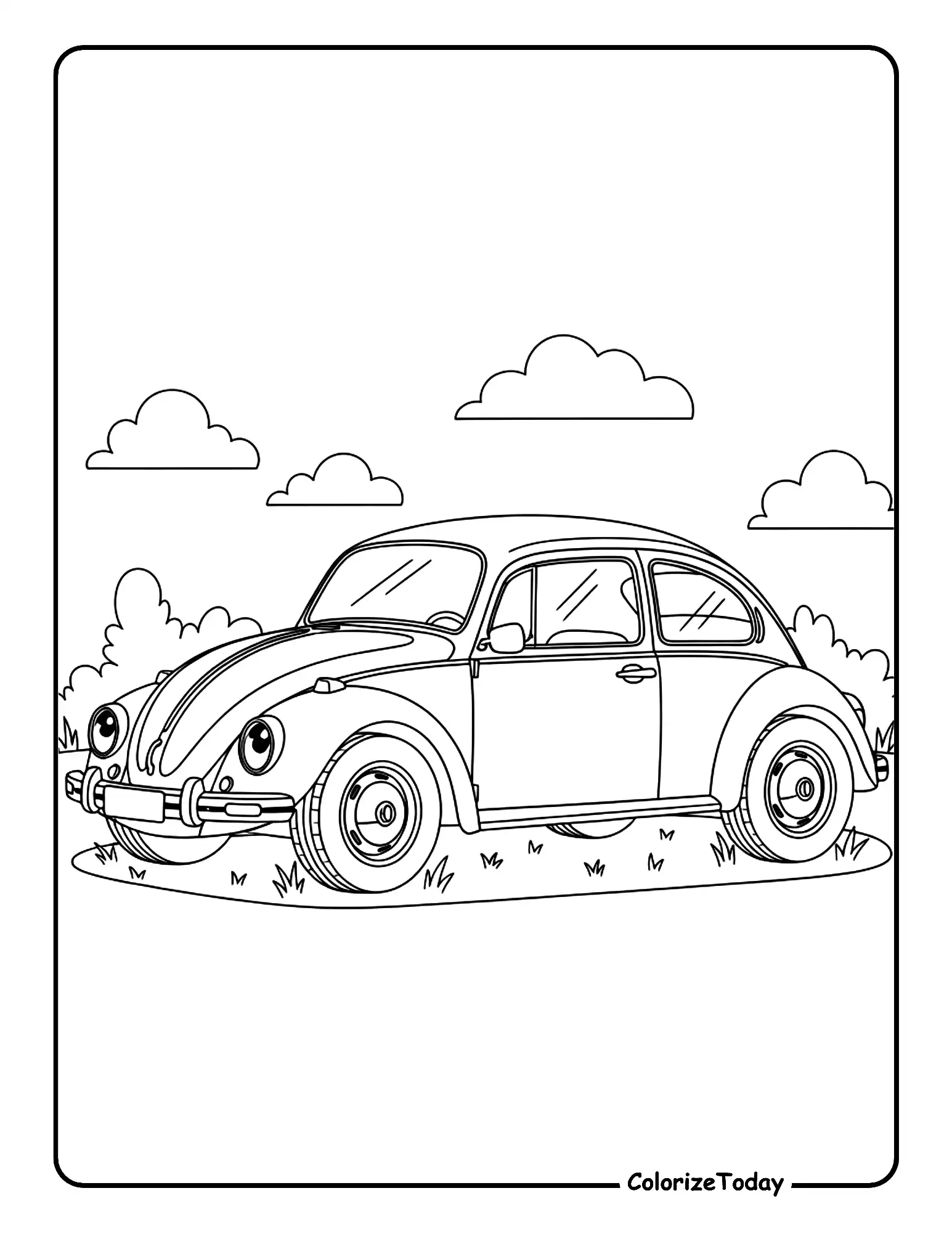 Easy Car Coloring Pages
